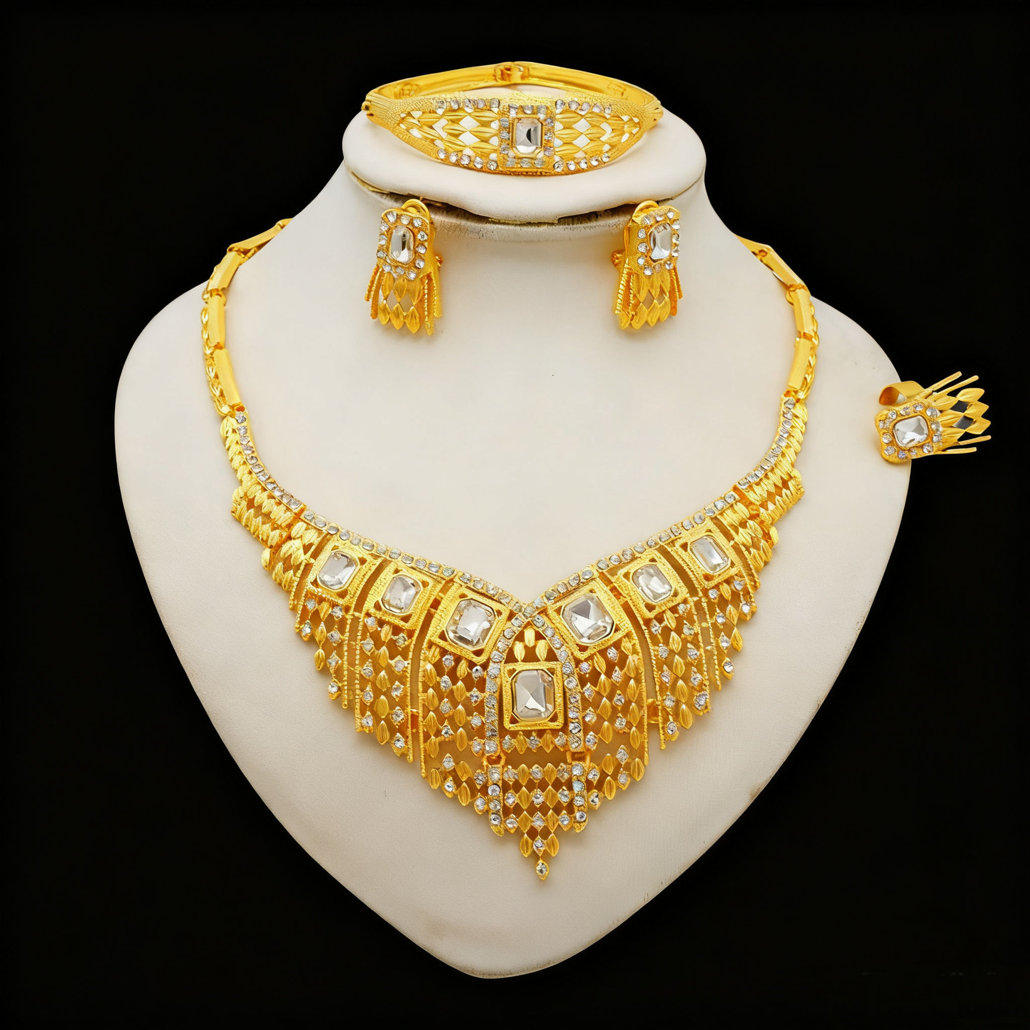 铜合金项链 【古米】4/52中东迪拜奢华四件套装首饰 轻奢气质精美