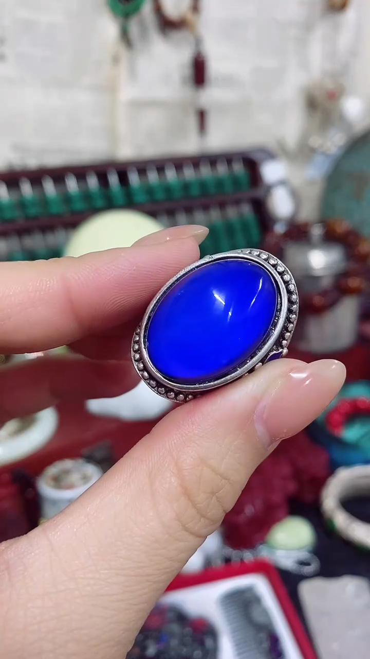 【闪购商品】蓝珀未镶嵌戒指主播推荐主播推荐