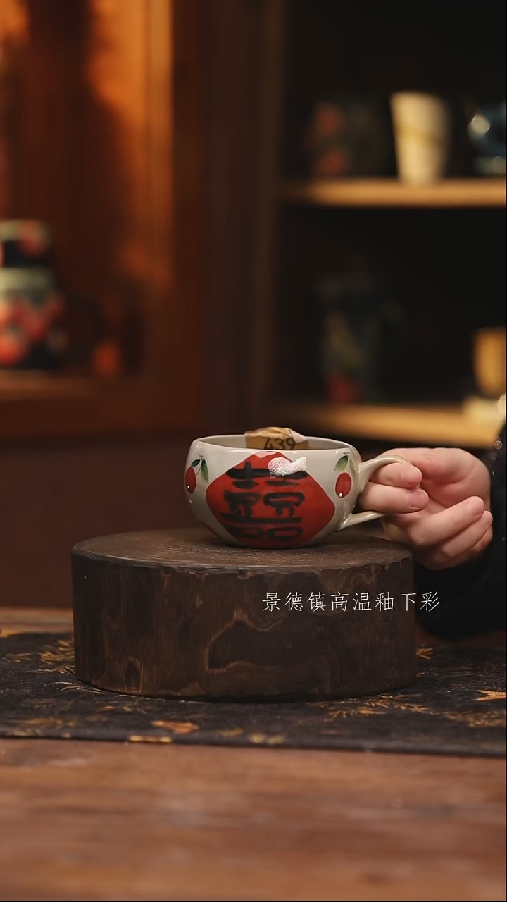 陶瓷景德镇高温釉下手绘陶瓷@L439@