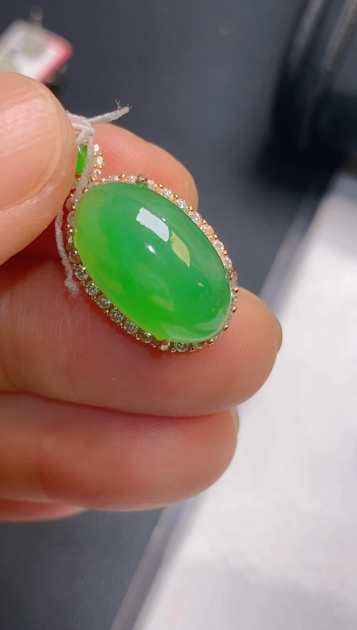 【闪购商品】翡翠耳饰银S925镶嵌天然A货翡翠1