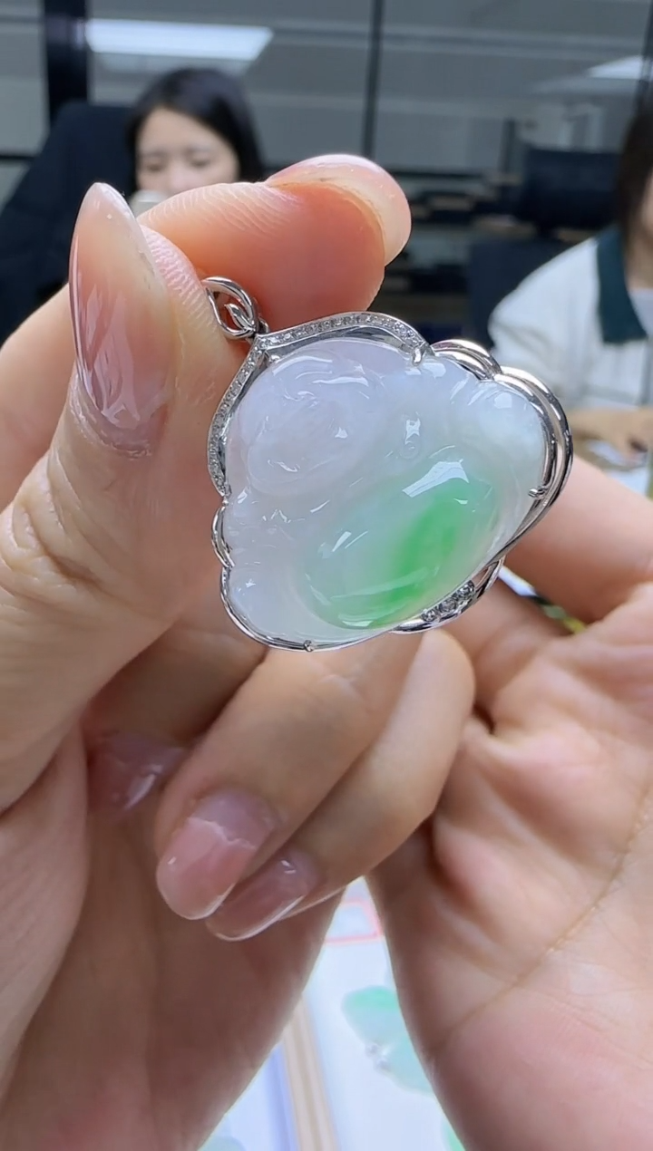 【闪购商品】翡翠颈饰18K金镶嵌佛公