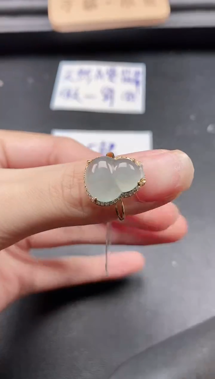 翡翠戒指银S925镶嵌41151