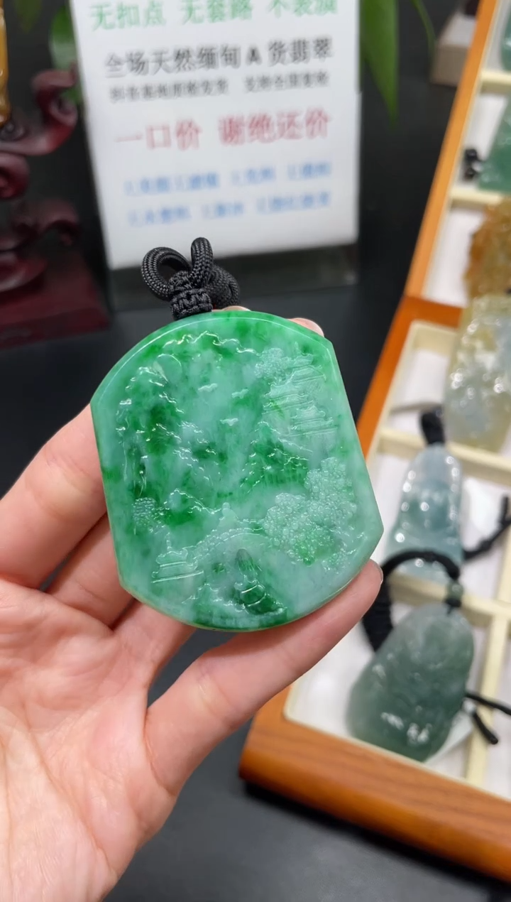 【闪购商品】翡翠颈饰未镶嵌山水