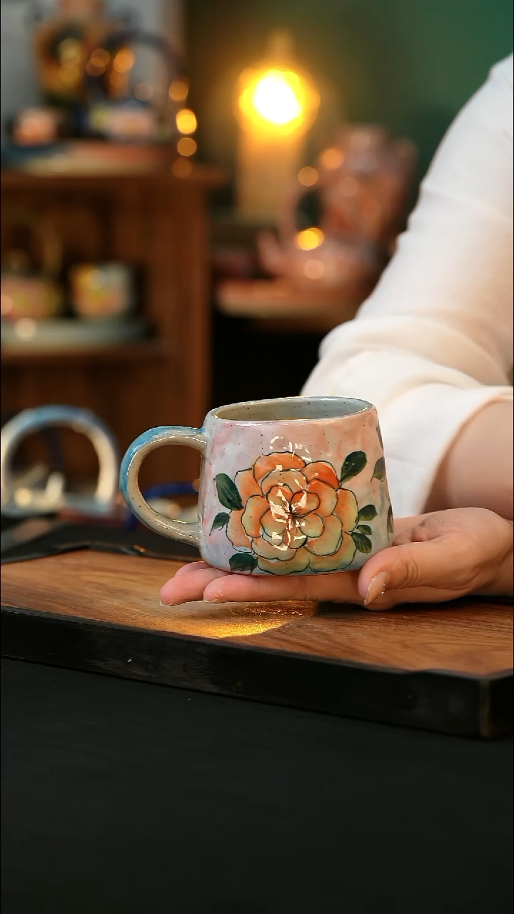 杯手绘心瓷陶瓷浮力