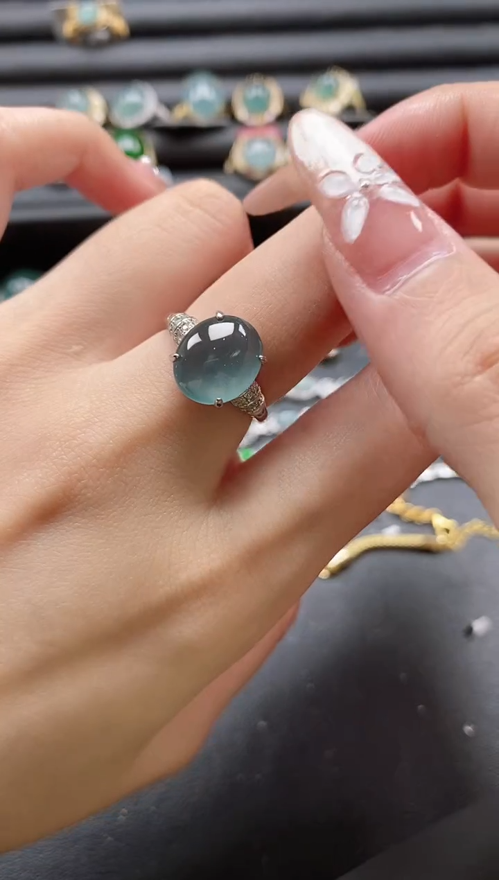 【闪购商品】翡翠戒指银S925镶嵌51151