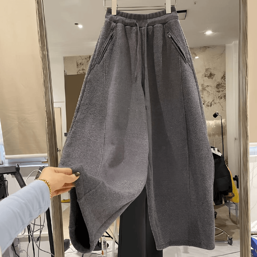 【加绒遮肉神裤】秋冬款高腰显瘦拉链口袋设计感休闲阔镰刀拖地裤女