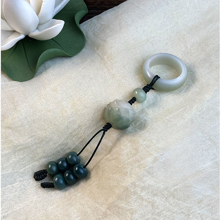 天然绿菩提莲花手持配件DIY吊坠弟子手串文玩配饰跑环手链配件