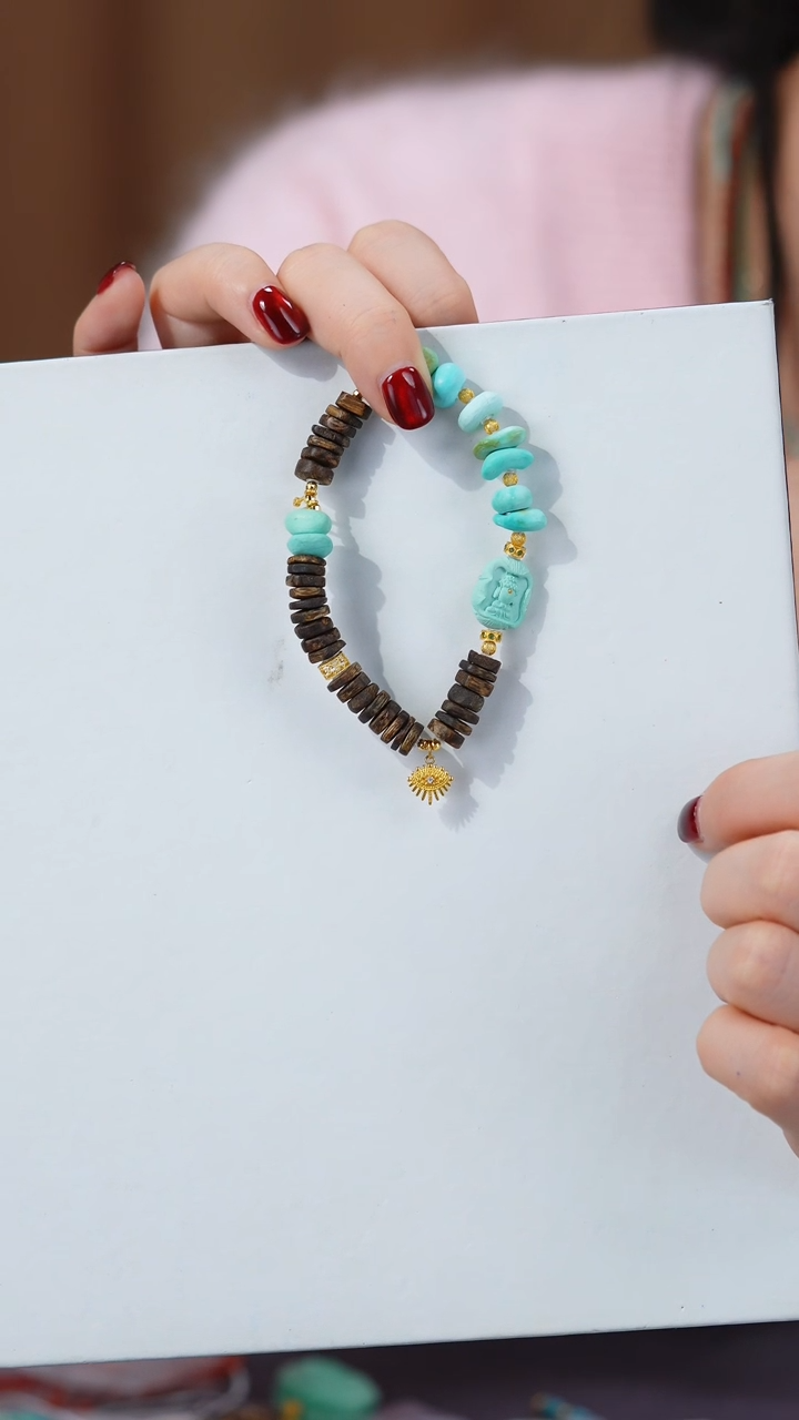 【闪购商品】绿松石手链18K金镶嵌1