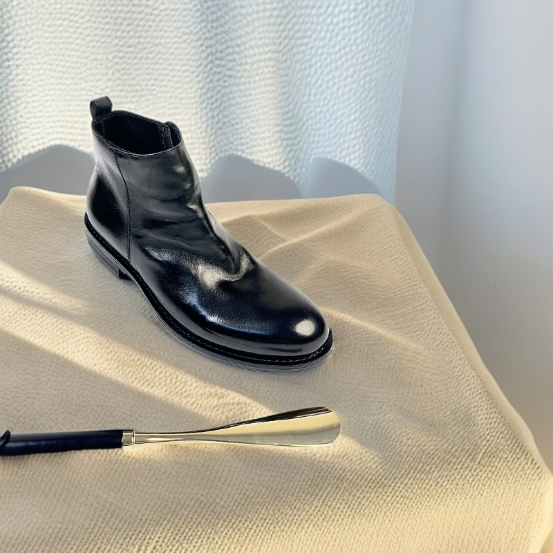 小白时尚切尔西靴男马皮百搭英伦短靴尖头商务鞋男士靴子简约