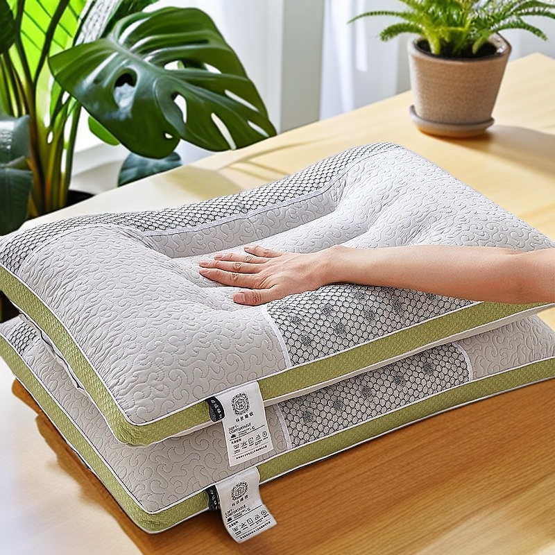 【新疆包邮】3D立体加厚针织棉磁石牵引按摩枕单人家用成人枕头