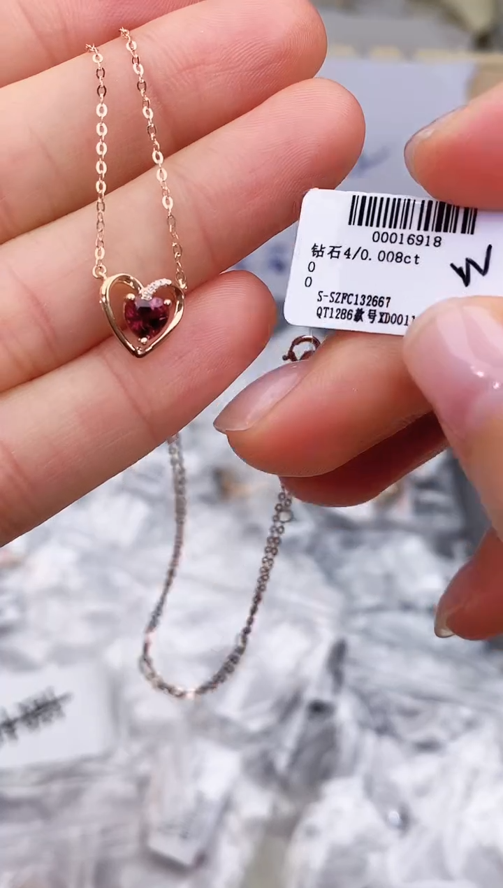 18K金镶嵌颈饰碧玺高货