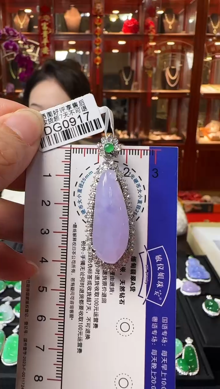 【闪购商品】翡翠颈饰18K金镶嵌/DG0917冰紫福瓜