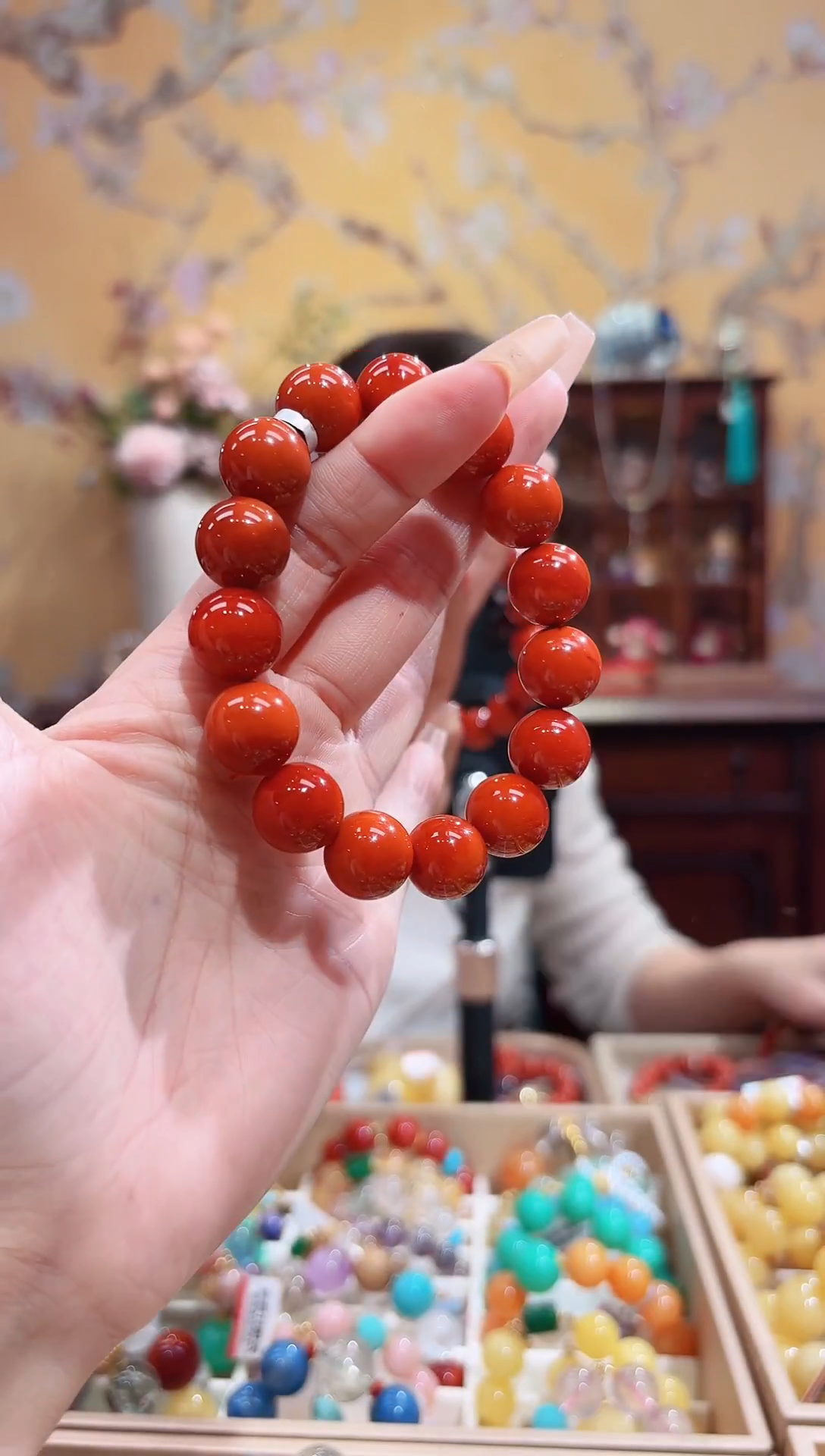 未镶嵌手串南红玛瑙精品13.7咪