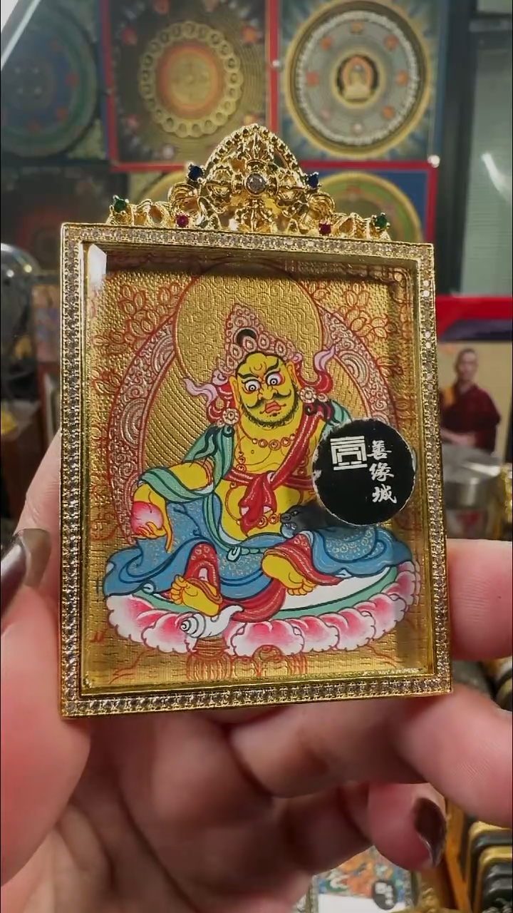 吊坠梵绘天集手绘唐卡黄C