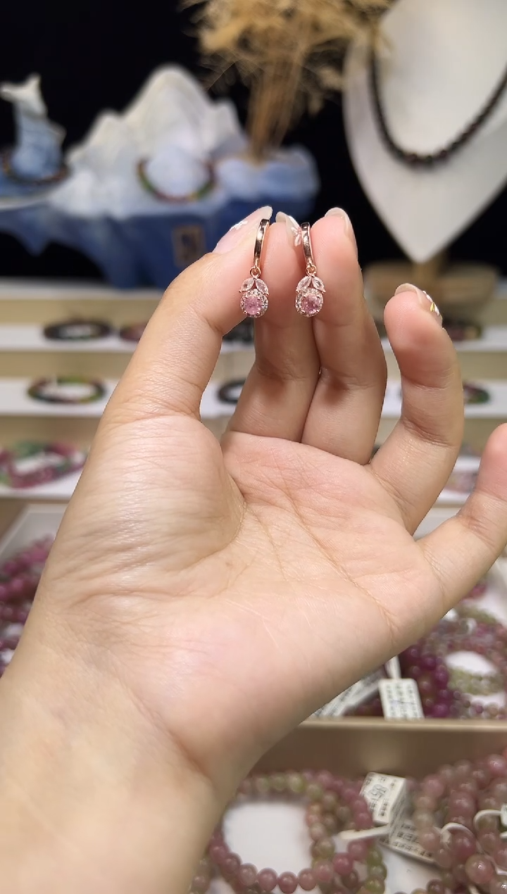 【闪购商品】碧玺/未镶嵌碧玺耳扣多样性发货