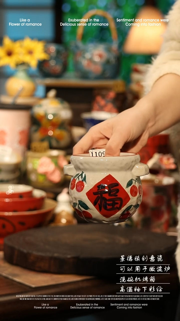 陶瓷景德镇高温釉下彩手工手绘款式@A1109@