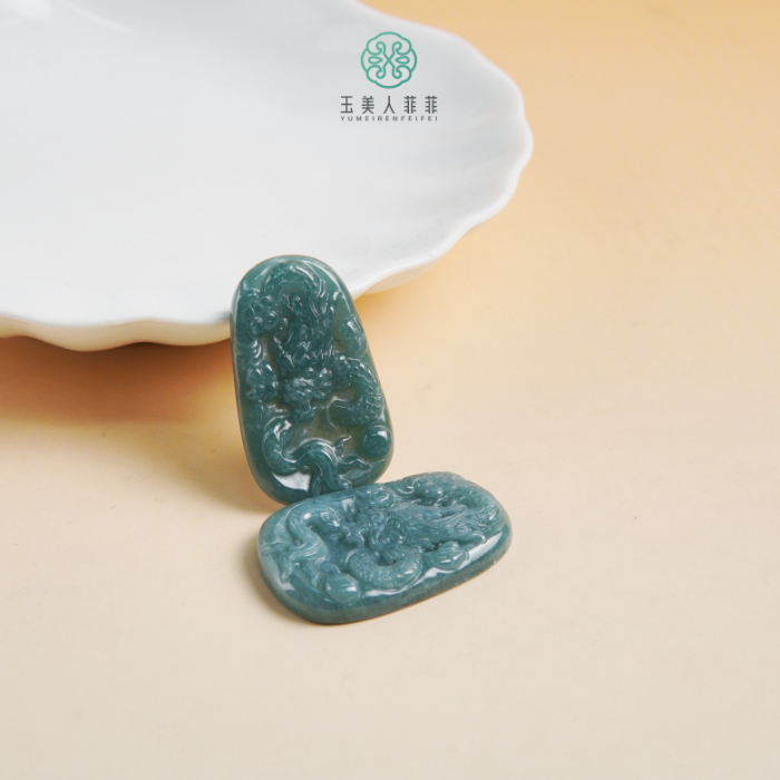 菲菲珠宝好.*翡翠龙牌吊坠约39*23mm-多样性发一