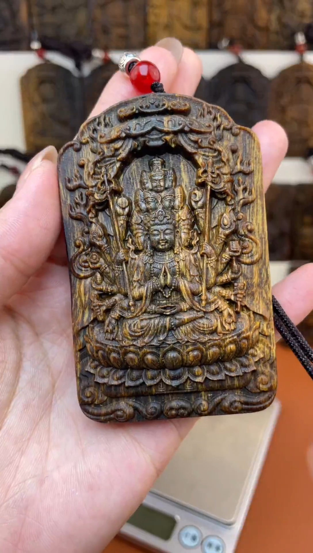 木木雕款芽庄 十二生肖（鼠）守护 千手8cm送养香瓶 