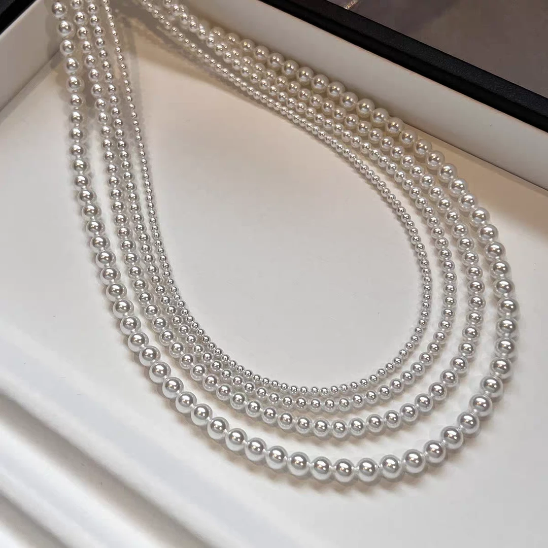 铜合金项链  小米珠4m颈链+8M耳钉套装