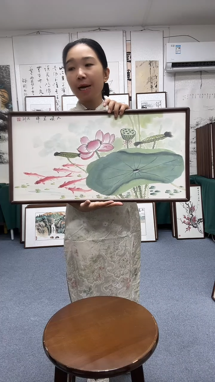 国画35*68实木画框京东包邮手绘