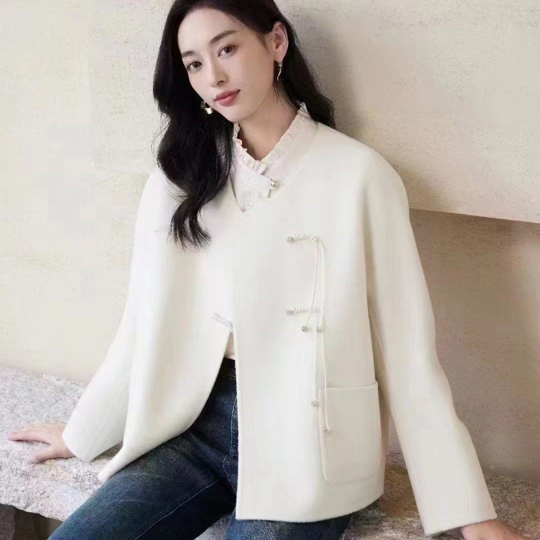 国风系小香风双面呢毛呢外套