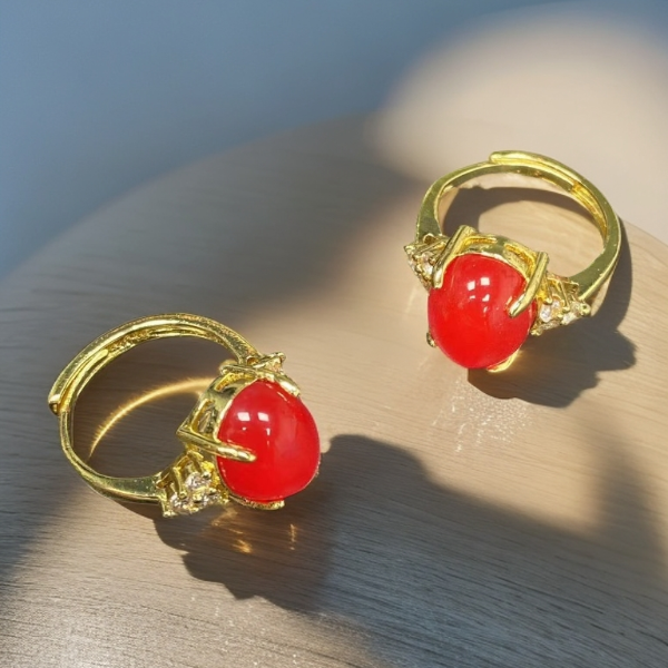 雪域红景天玛瑙活口戒指时尚精致女款 多样性发一