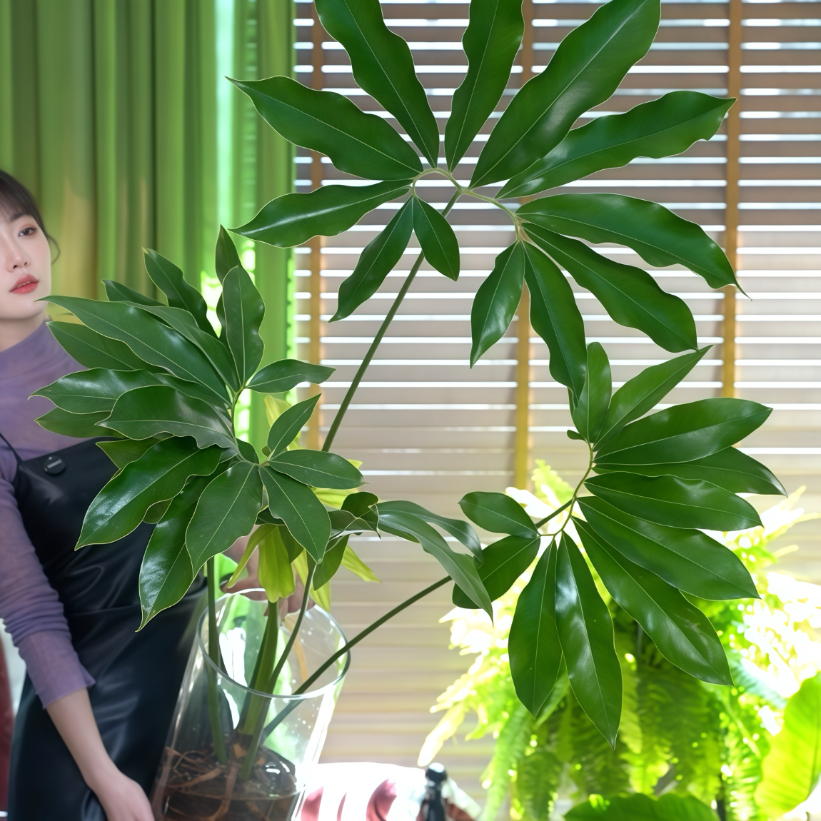 【水培】印第安羽毛蔓绿绒五子登科耐阴耐热网红观叶北欧风ins