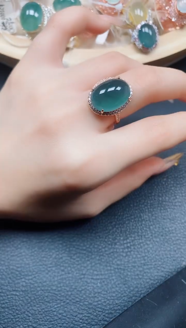 【闪购商品】翡翠戒指银S925镶嵌翡翠