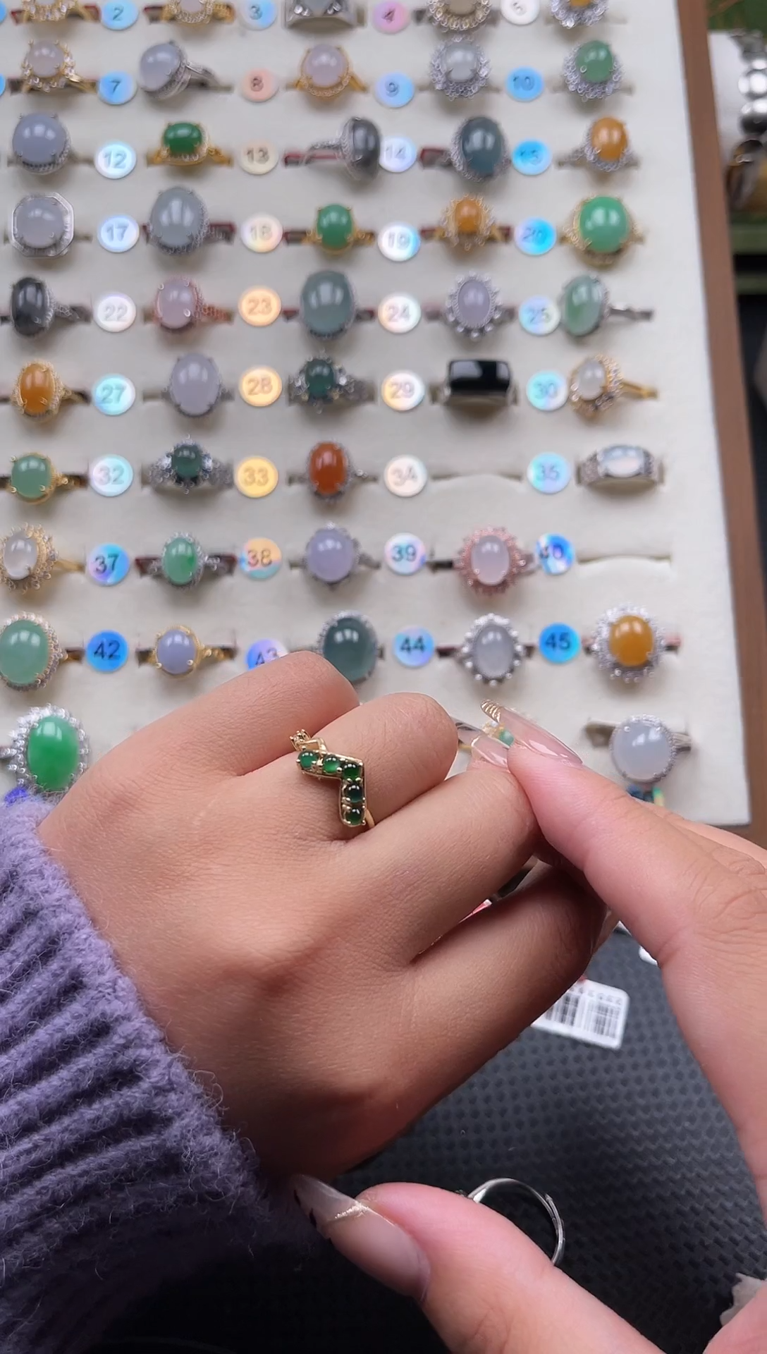 【闪购商品】翡翠戒指银S925镶嵌天然A货翡翠戒指