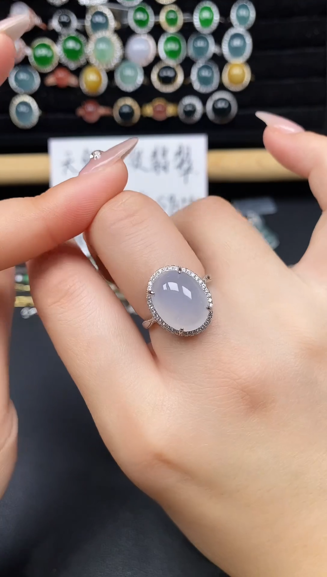 银S925镶嵌戒指翡翠25838