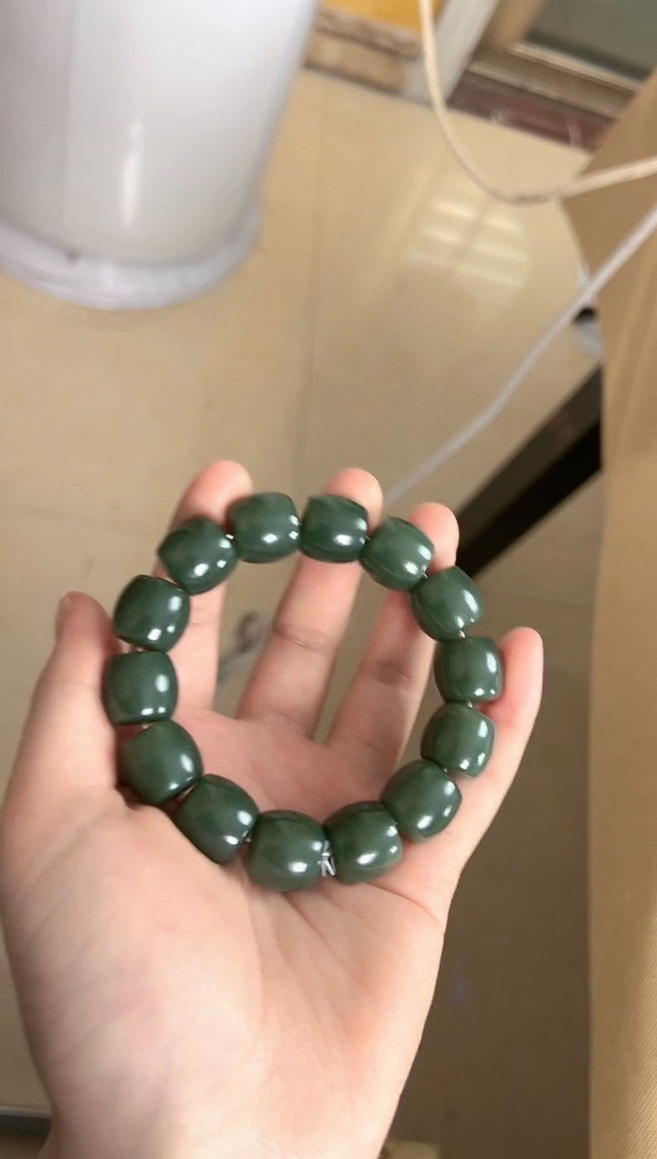 【闪购商品】和田玉手链未镶嵌新疆和田玉且末蓝齐切手串16