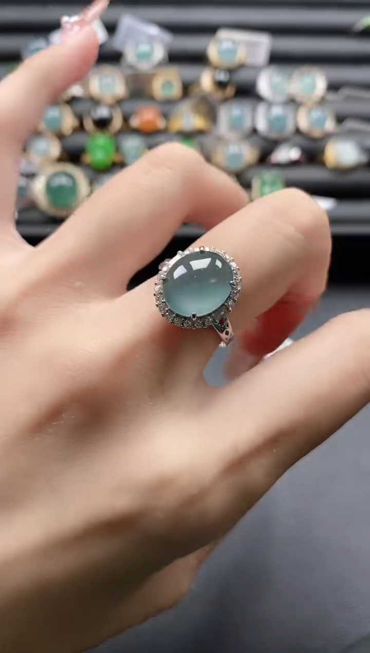 【闪购商品】翡翠戒指银S925镶嵌1111