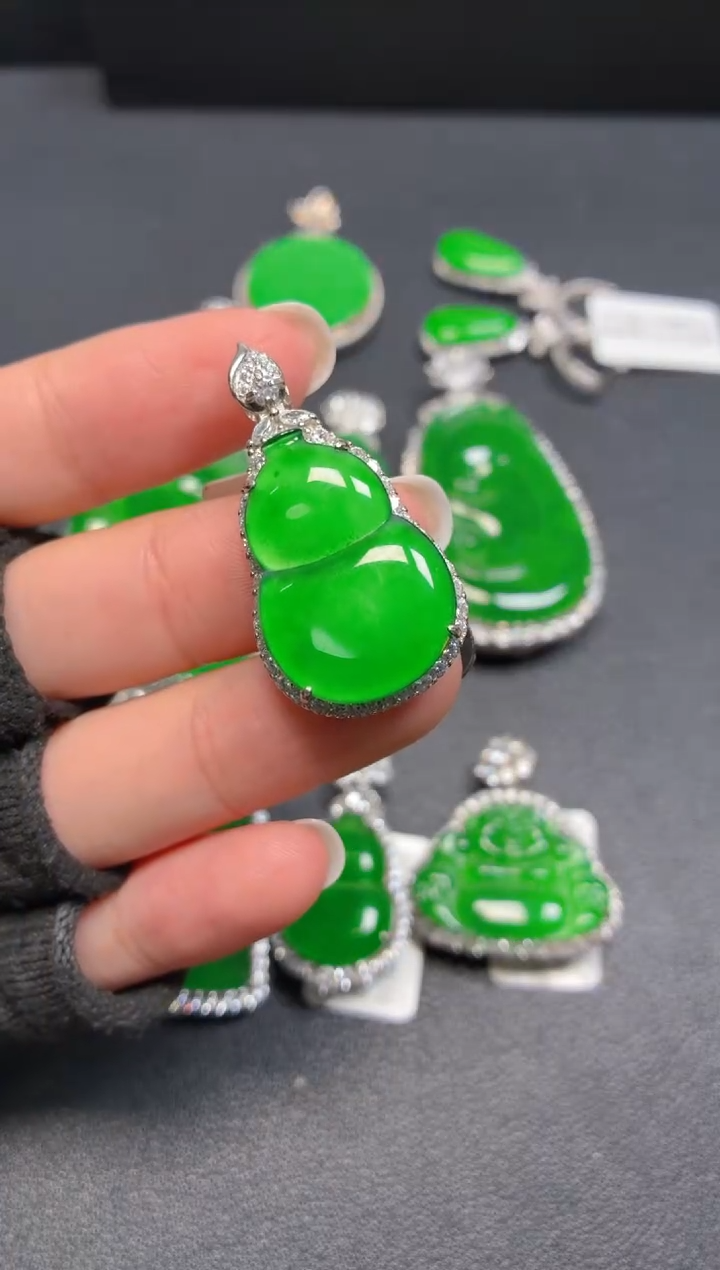 吊坠(不含链)银S925镶嵌翡翠000