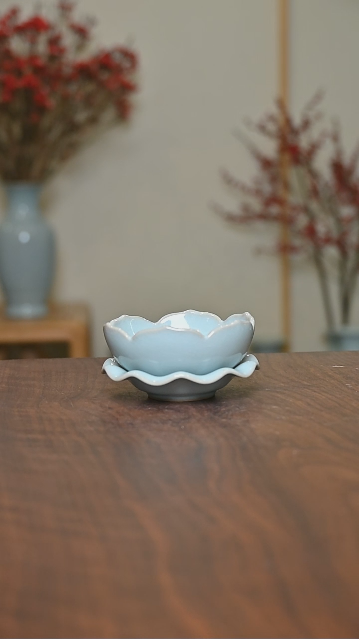 【闪购商品】其他莲花全瓷茶漏天青釉无款