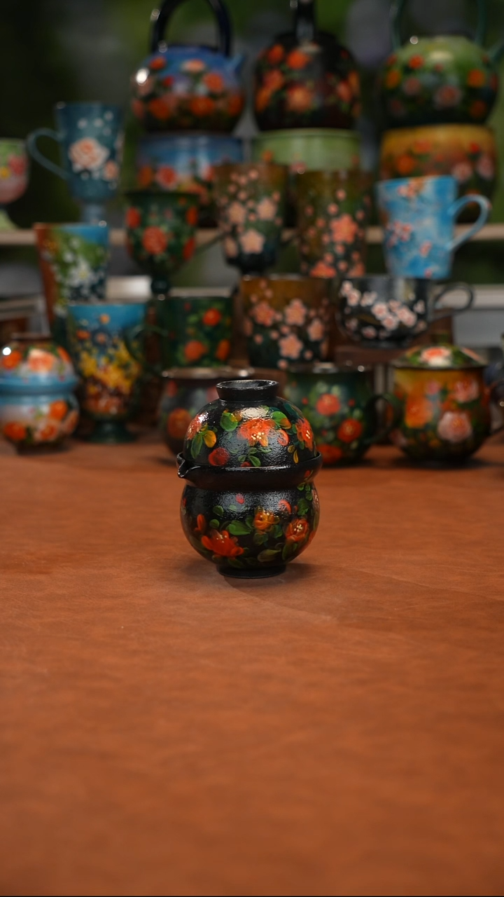 紫砂油画釉下彩手绘