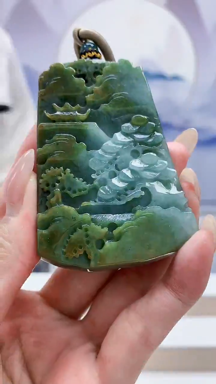 未镶嵌定制翡翠4917MM-毛货挂件84