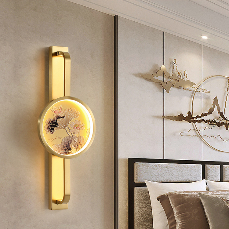 新中式客厅电视背景墙壁灯2022年新款中国风全铜