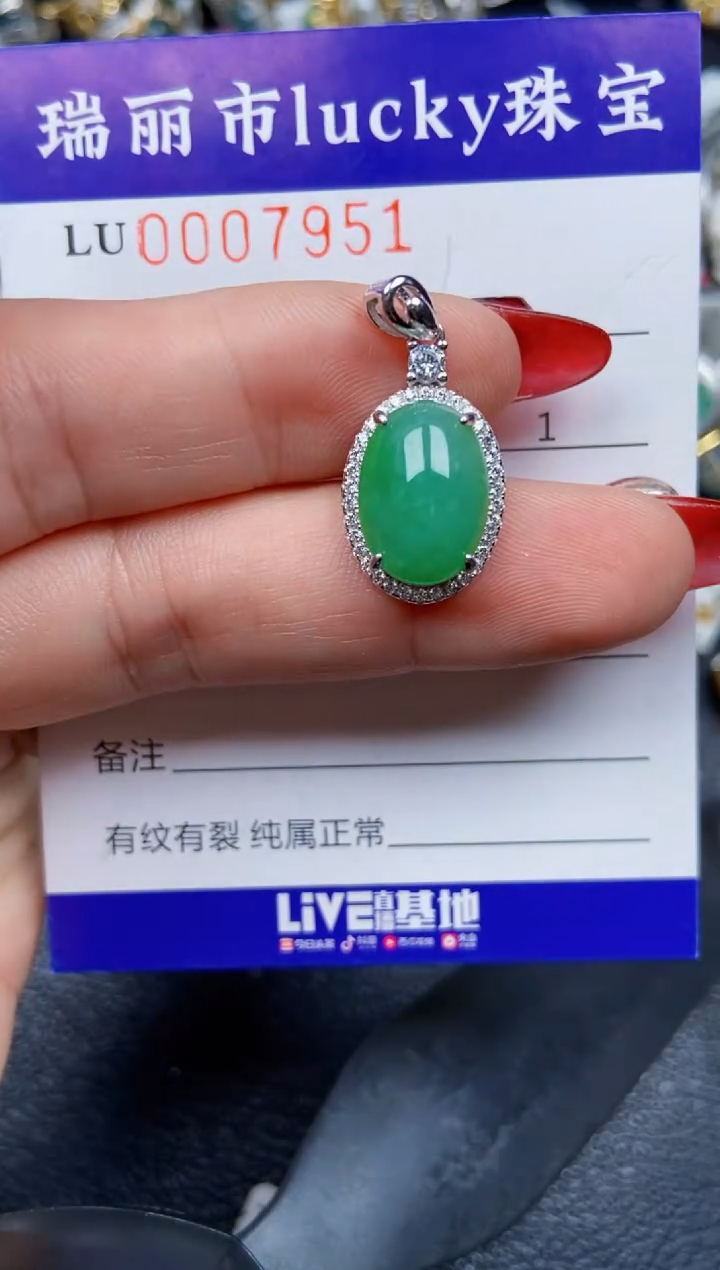 【闪购商品】翡翠颈饰银S925镶嵌7951