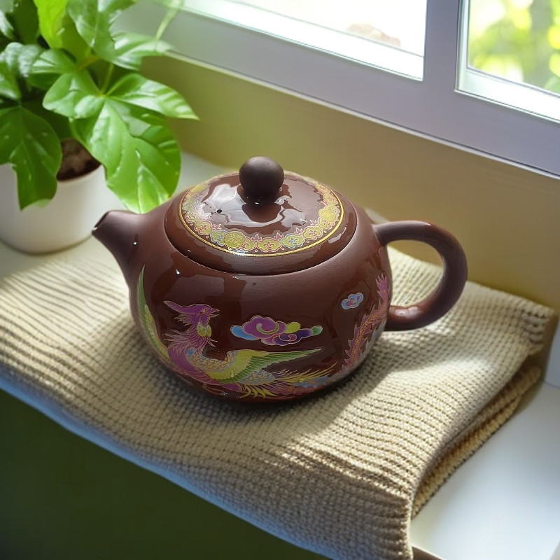 【闪购商品】L朱泥龙凤呈祥（遇热变色）小西施壶