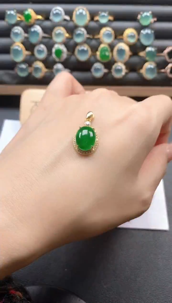 银S925镶嵌戒指翡翠51511