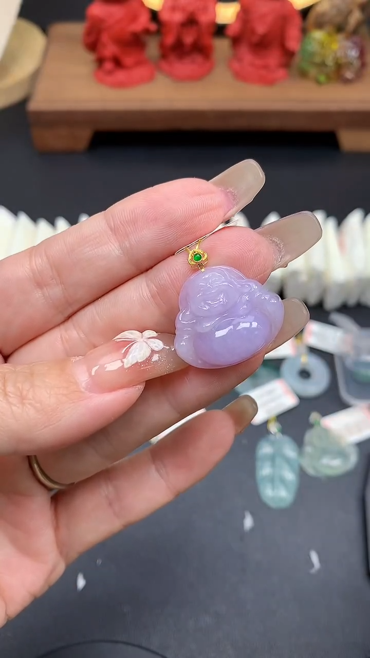 【闪购商品】翡翠吊坠(不含链)18K金镶嵌MS150086