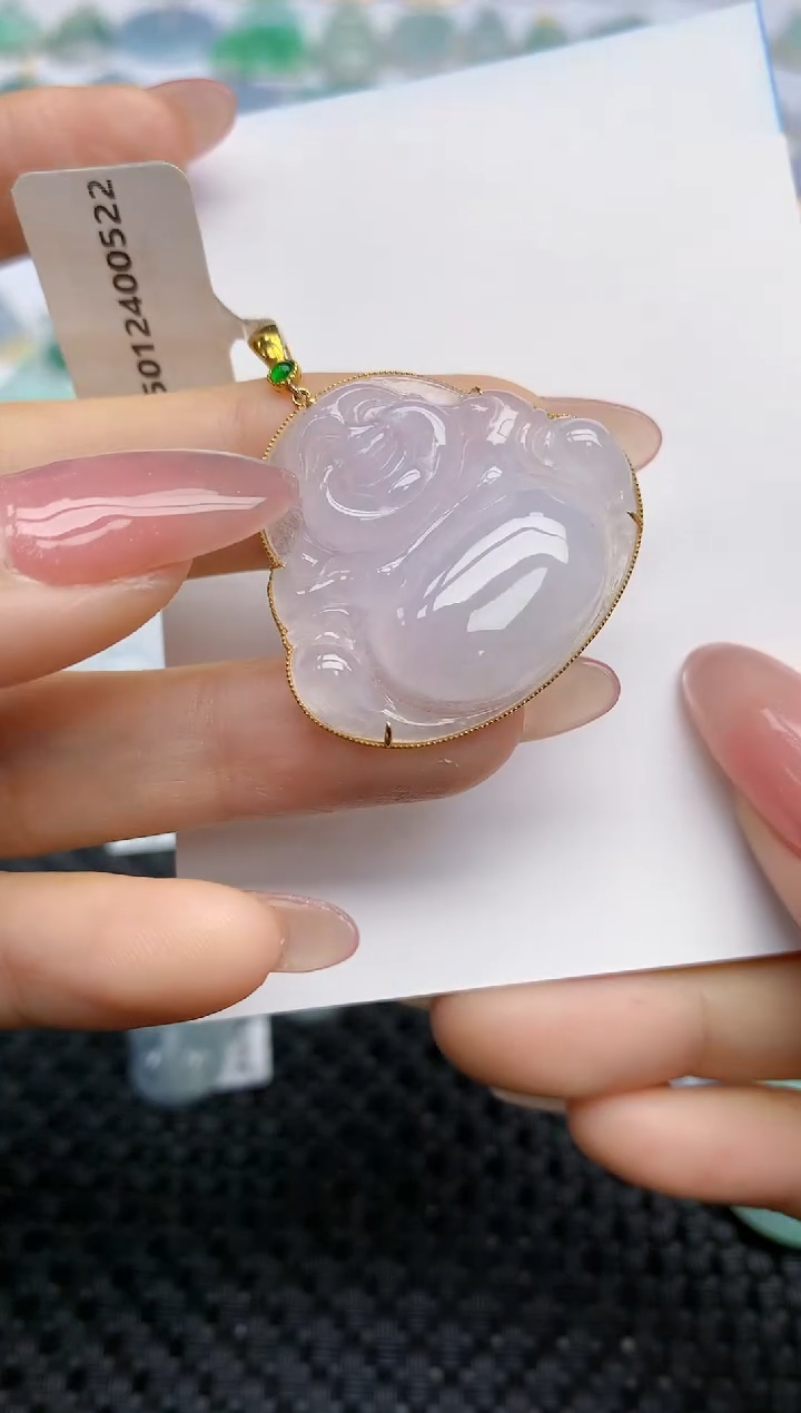 【闪购商品】翡翠颈饰18K金镶嵌天然翡翠A货