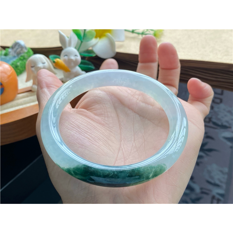 01.18批墨绿色圆条13269号59.3-10.1-9.3天然翡翠手镯