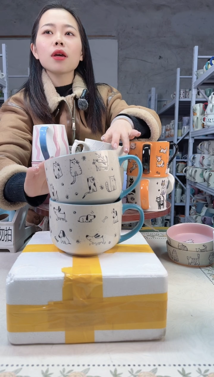 【闪购商品】陶瓷无盖款蓝猫蓝狗泡面碗800ml