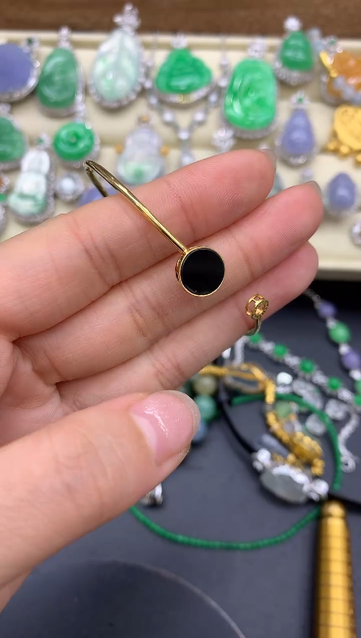 【闪购商品】翡翠手镯18K金镶嵌382-中国好珍宝