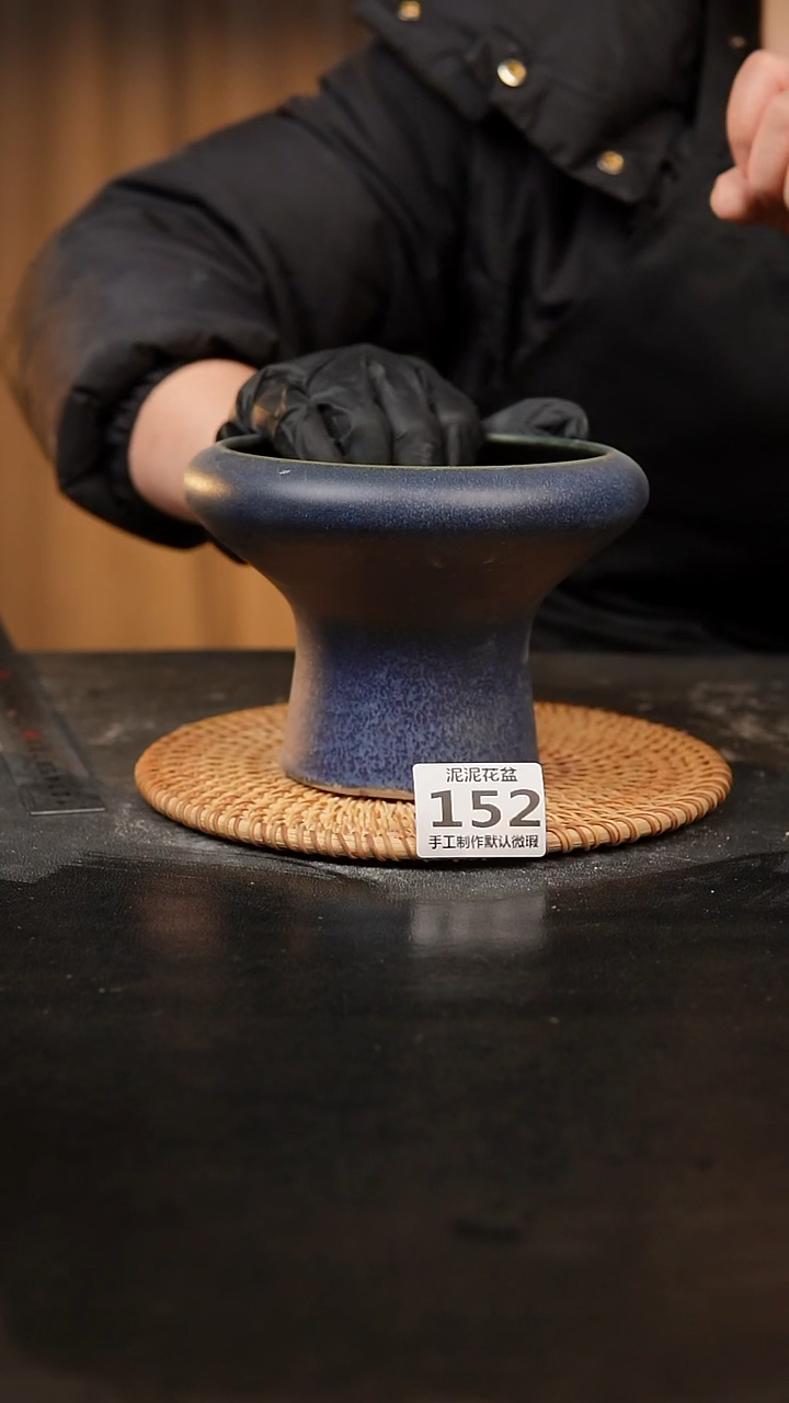 【闪购商品】瓷片152泥泥手工花盆口12高11