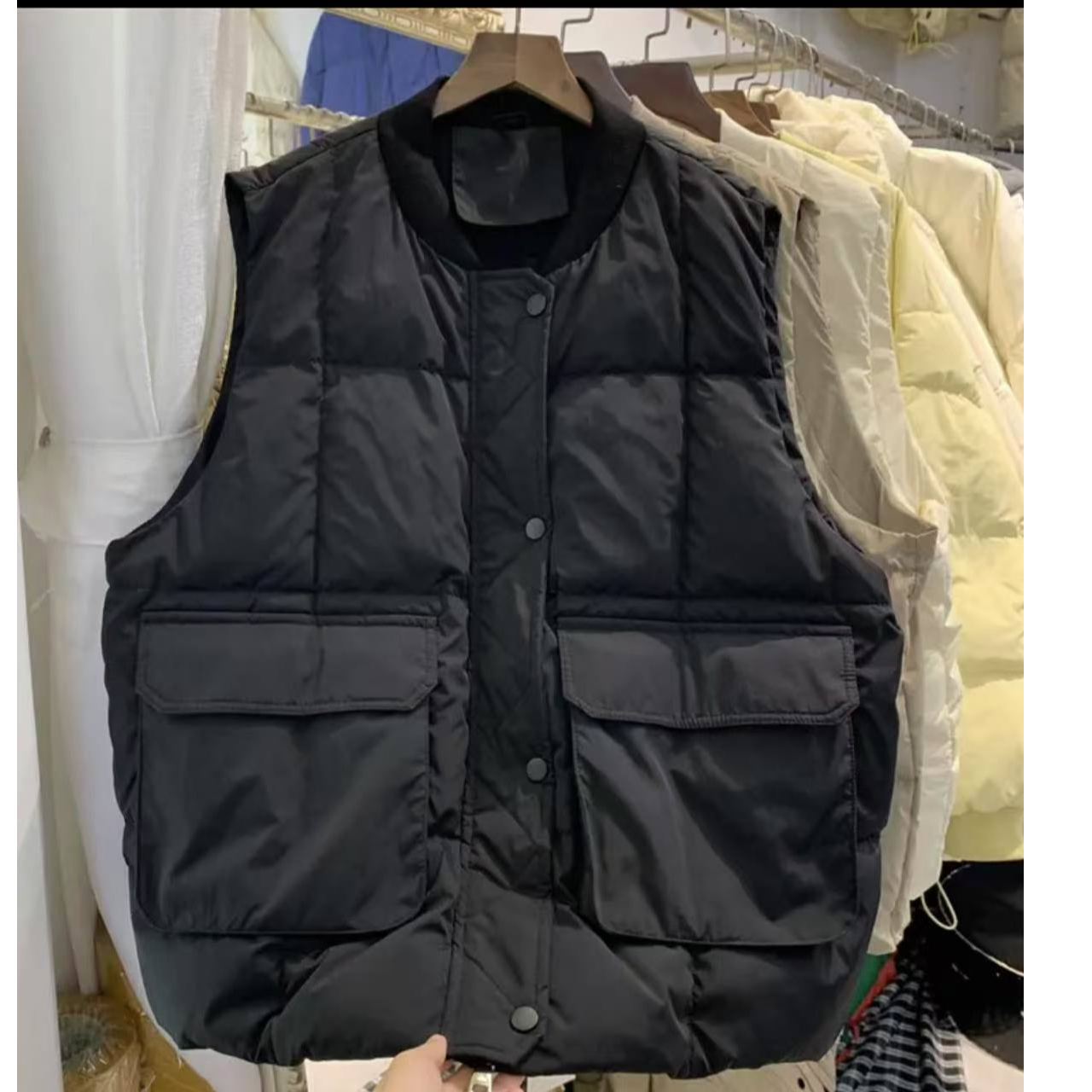 静静推荐-2025新款冬款立领宽松韩版羽绒服马甲