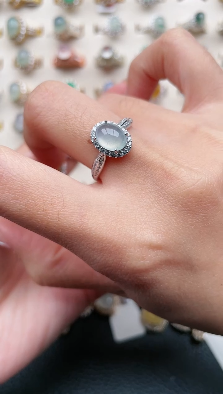 【闪购商品】翡翠戒指银S925镶嵌1111