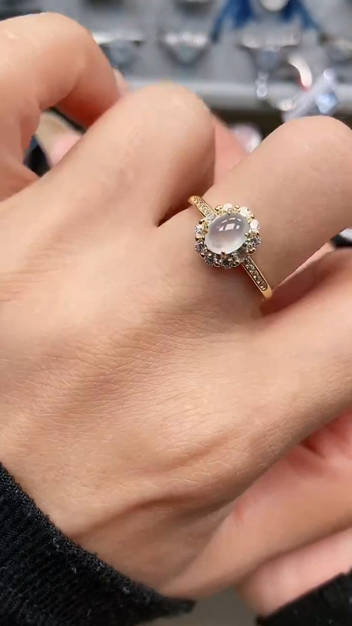 银S925镶嵌戒指翡翠6864