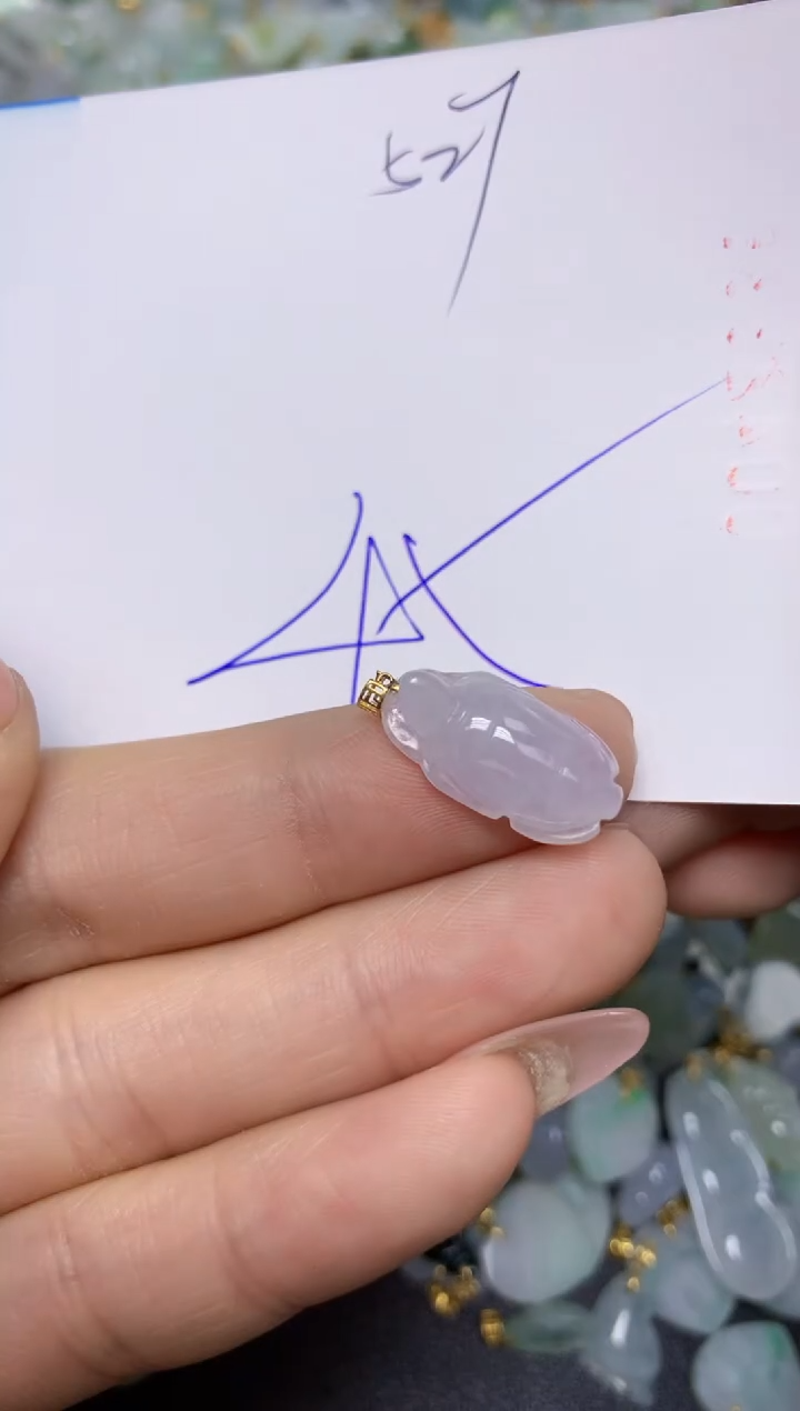 【闪购商品】翡翠挂件18K金镶嵌 天然翡翠A货